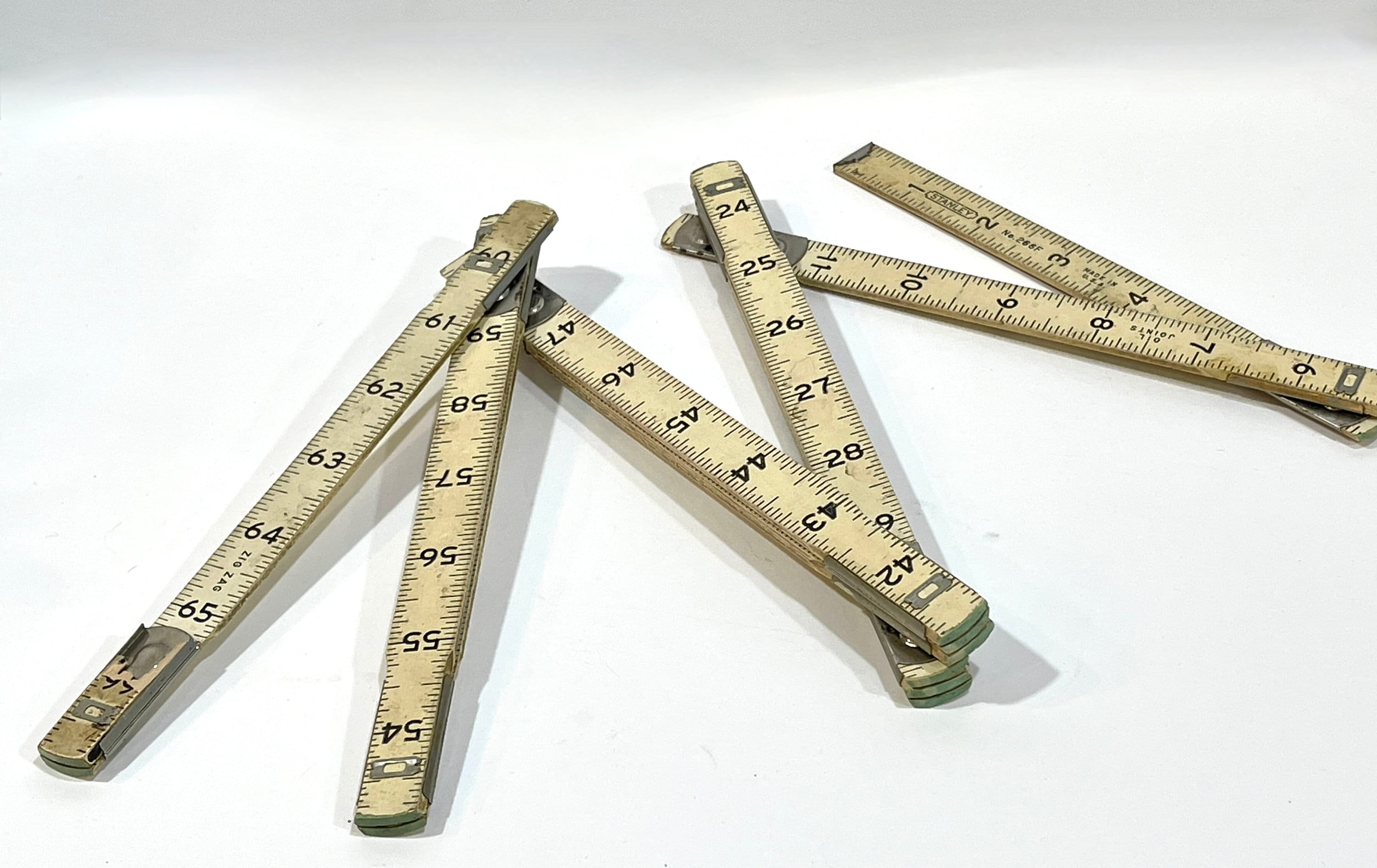 Vintage Carpenters Ruler, Folding Measuring Stick, Zig Zag Ruler