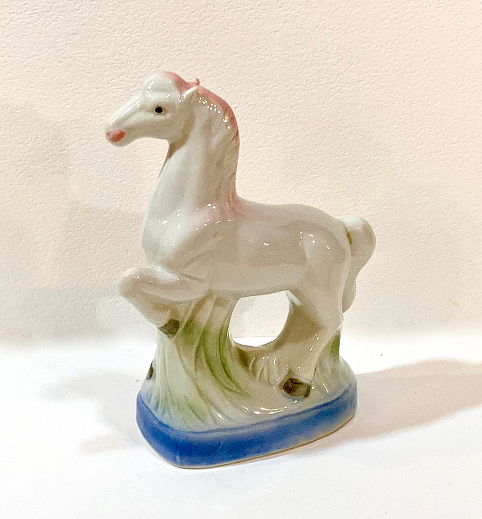 Vintage Horse Figurine Ceramic White Horse Mid Century Etsy