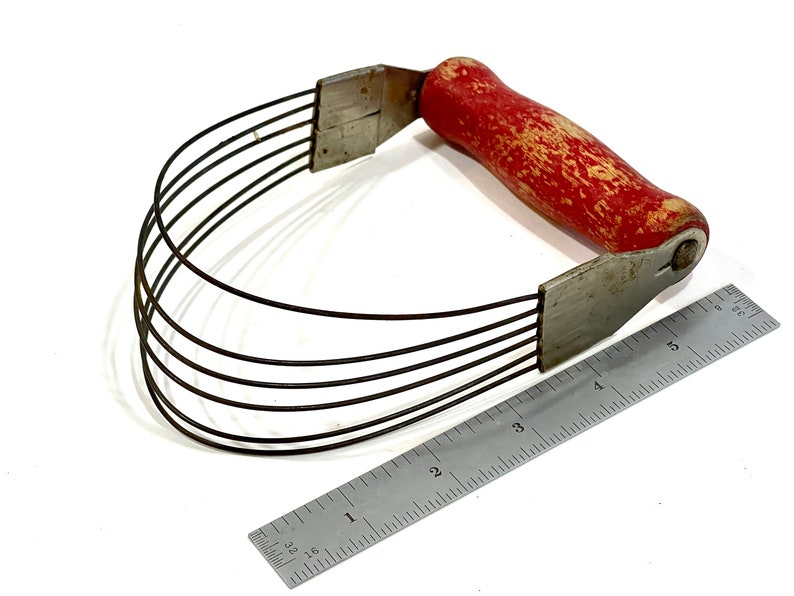 Vintage 1940s Pastry Blender Red Wood Handle ANDROCK Made Etsy