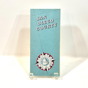 Carte vintage, San Diego Co, AAA Road Guide, Oceanside Carlsbad, Escondido Riverside, Mid Century 1952, Index County Map, Paper Ephemera, Cadeau