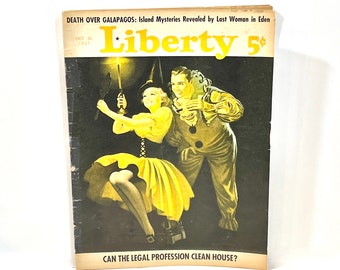 Magazine Liberty, octobre 1937, magazine patriotique, histoire américaine, décor nostalgique, objet de collection vintage