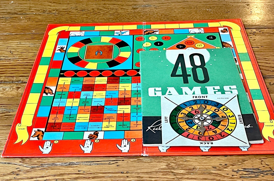 Vintage Game Board Original Spinner Rules and Instructions Etsy