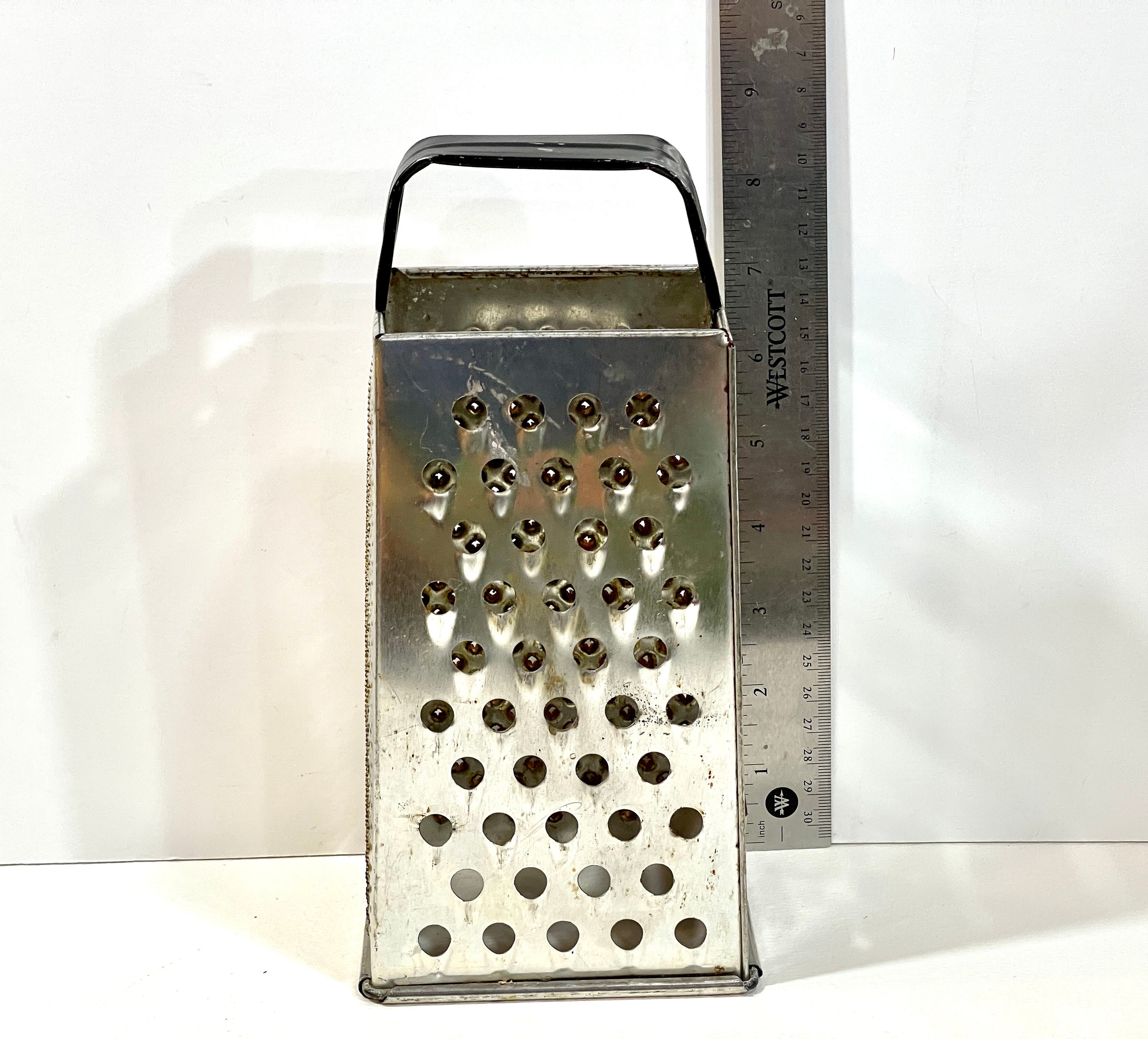 Vintage AN ALL-ROUND GRATER Tin Metal Cheese Grater HUGE 14 Inches!  Primitive
