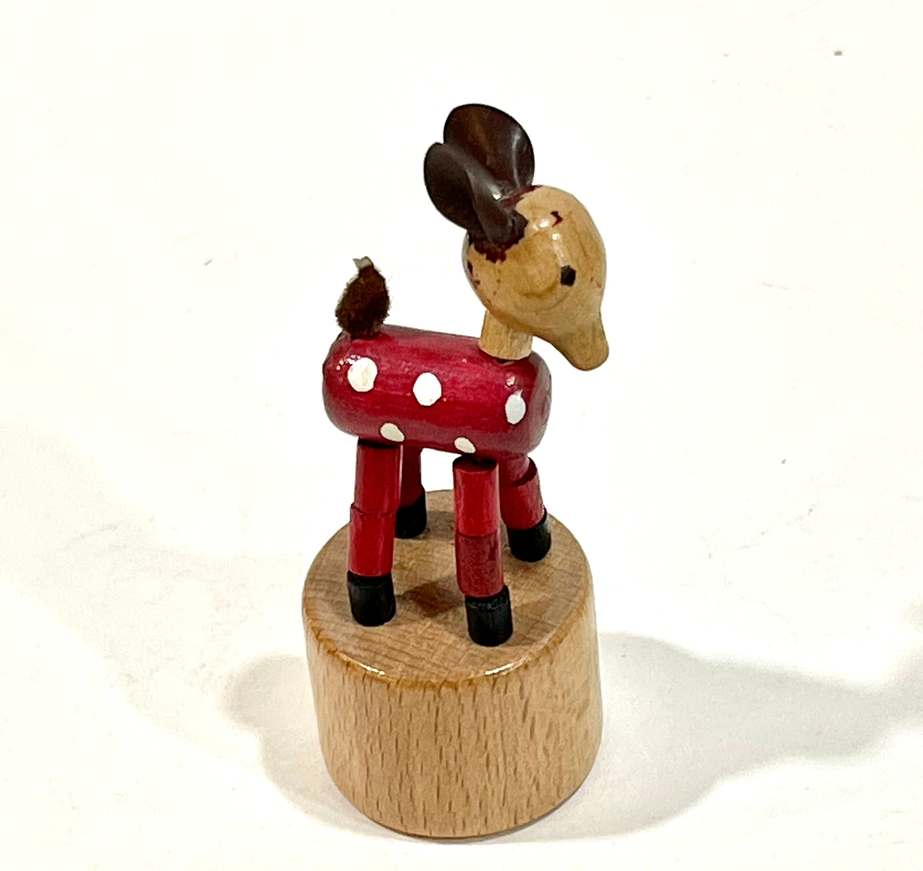 Marionnette à pousser cerf, jouet pliable, peint à la main, fauve tacheté,  jouet de marionnette en bois, jouet vintage pour enfant, collectionneur de  jouets, milieu du siècle des années 1970 -  Canada