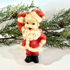Vintage Gurley Santa Candle: Waving Santa, Mid Century Christmas Decor
