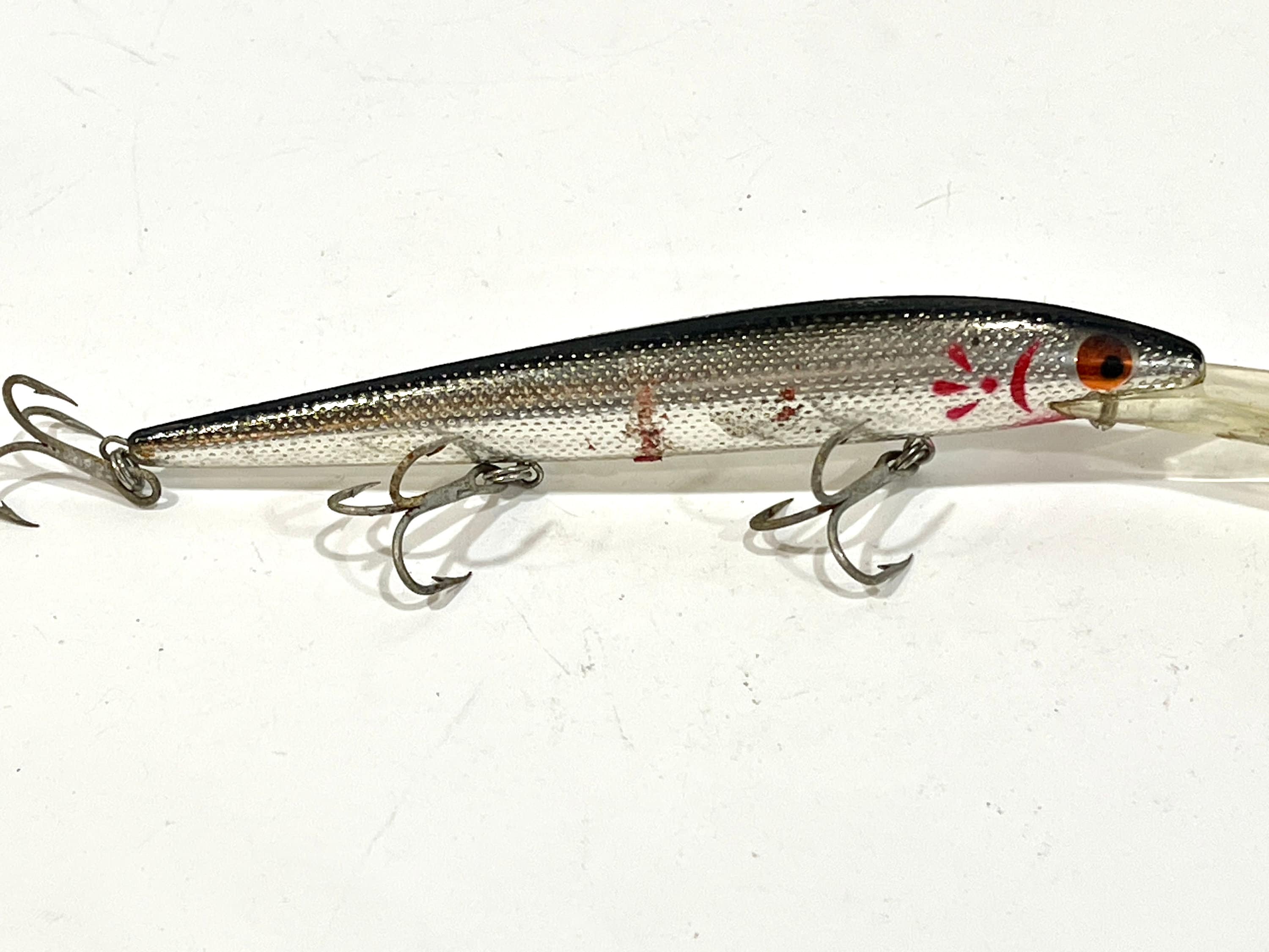 Vintage Lure, Cotton Cordell, Redfin, Deep Water, Straight FL. Swimmer, 5  Inches Long, Red Silver, Fishing Tackle, 1980s Era, Gift Idea 