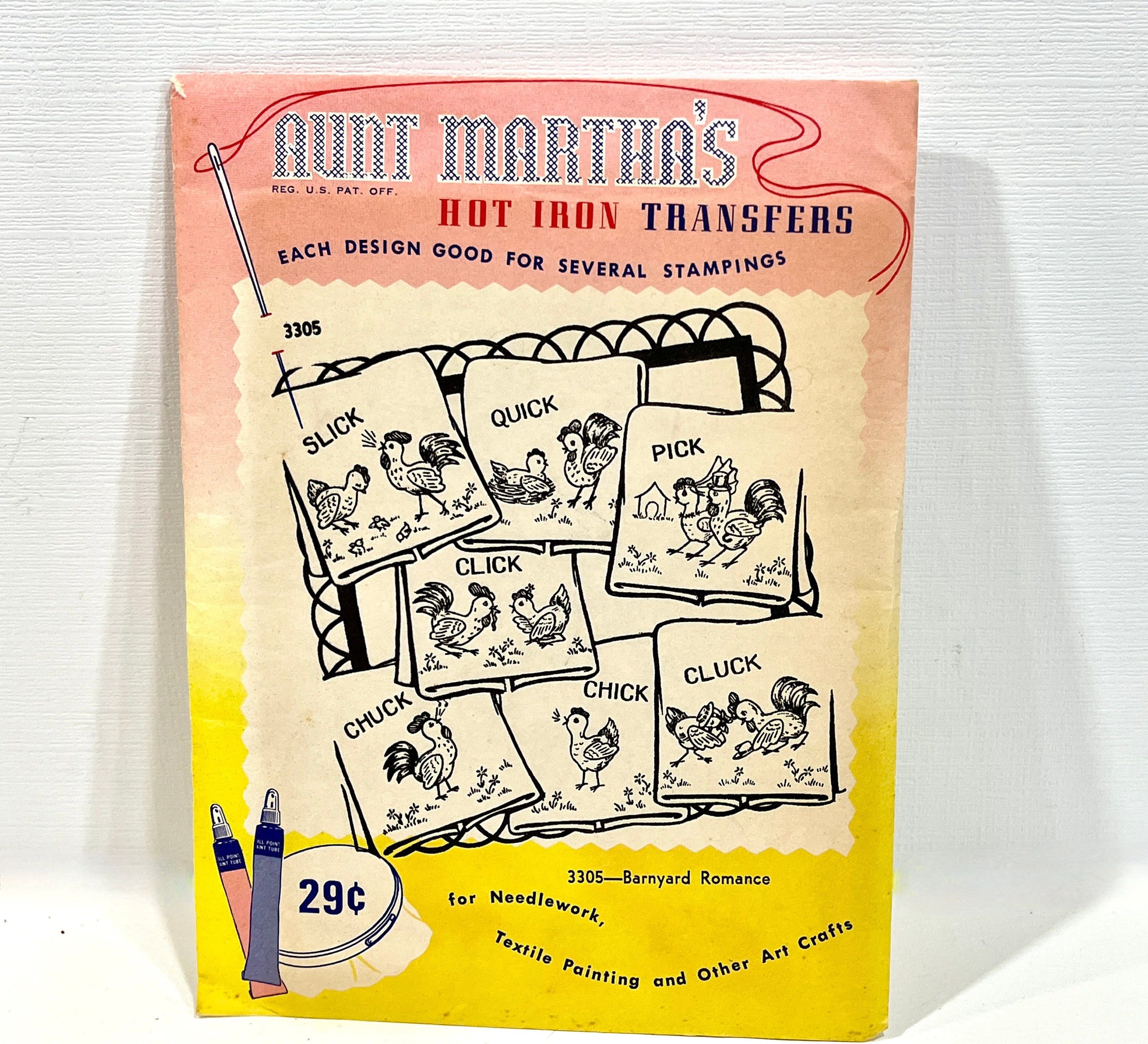 NEW Aunt Martha's Hot Iron Transfers Lot 3, #  3880,3763,4000,Humming,Butter,Wind