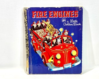 Livre de contes vintage, camions de pompiers, petit livre d'or, Tiber Gergely, 9e impression 1973, cadeau pour enfant, objet de collection vintage