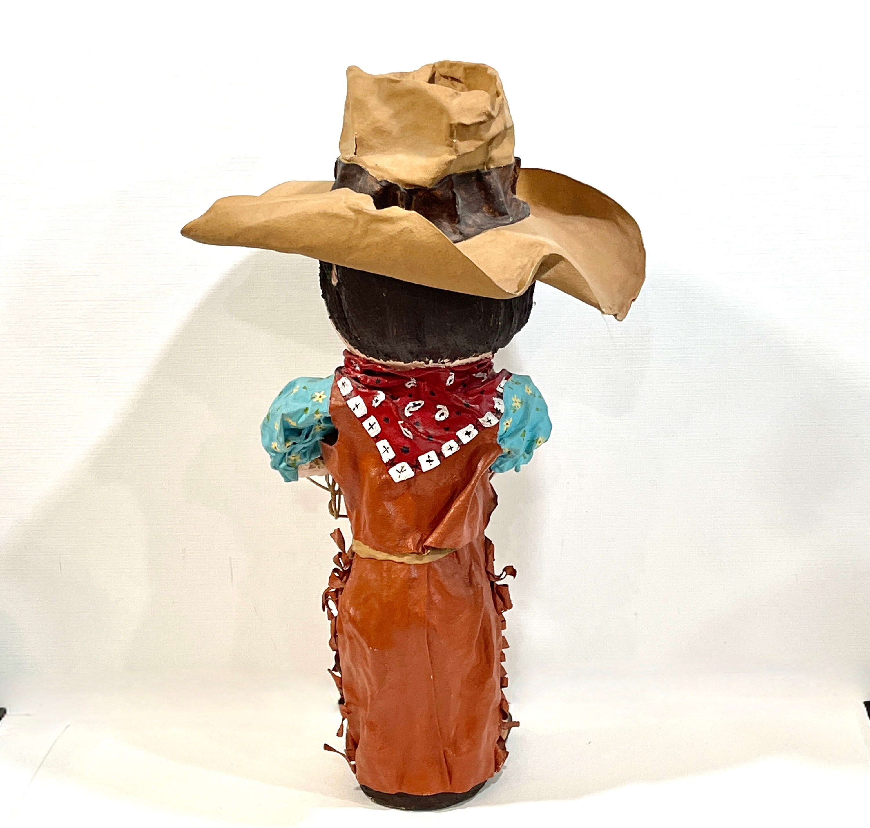 1970's Cowboy Doll Paper Mâché and Glass Soda Bottle Big Etsy