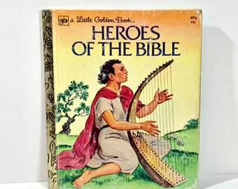 Heros of the Bible, Little Golden Book, Christian book, Mid Century 1950s, 3rd Printing 1976, Jane Werner