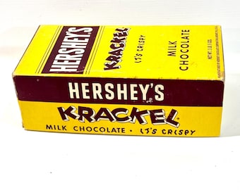1930s-1940s Hershey's Krackel Bars, Store Display, Cardboard Container, WWII ERA, Empty Box