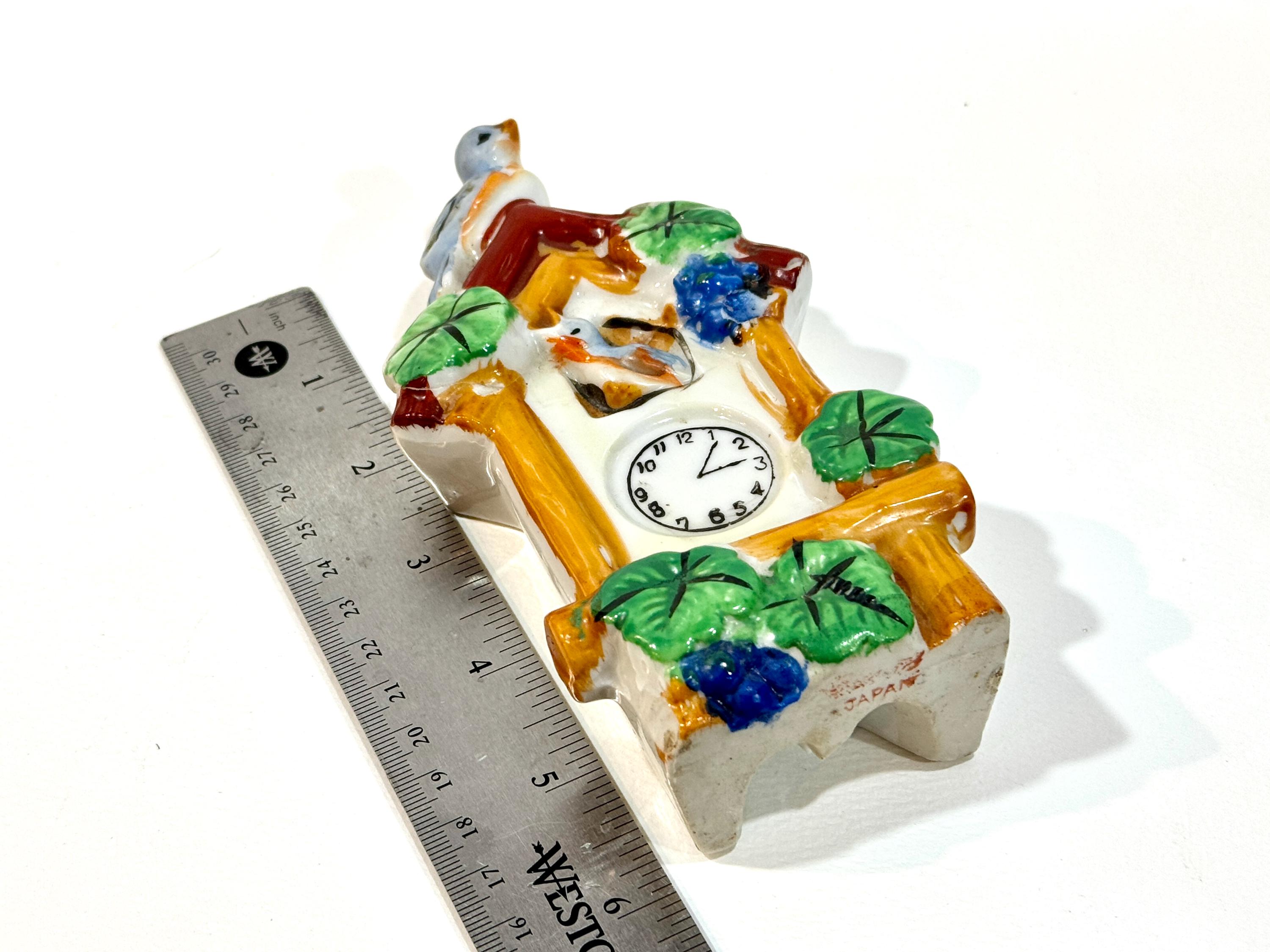 Vintage Blue Bird Wall Pocket: Hand-painted Lusterware Vase