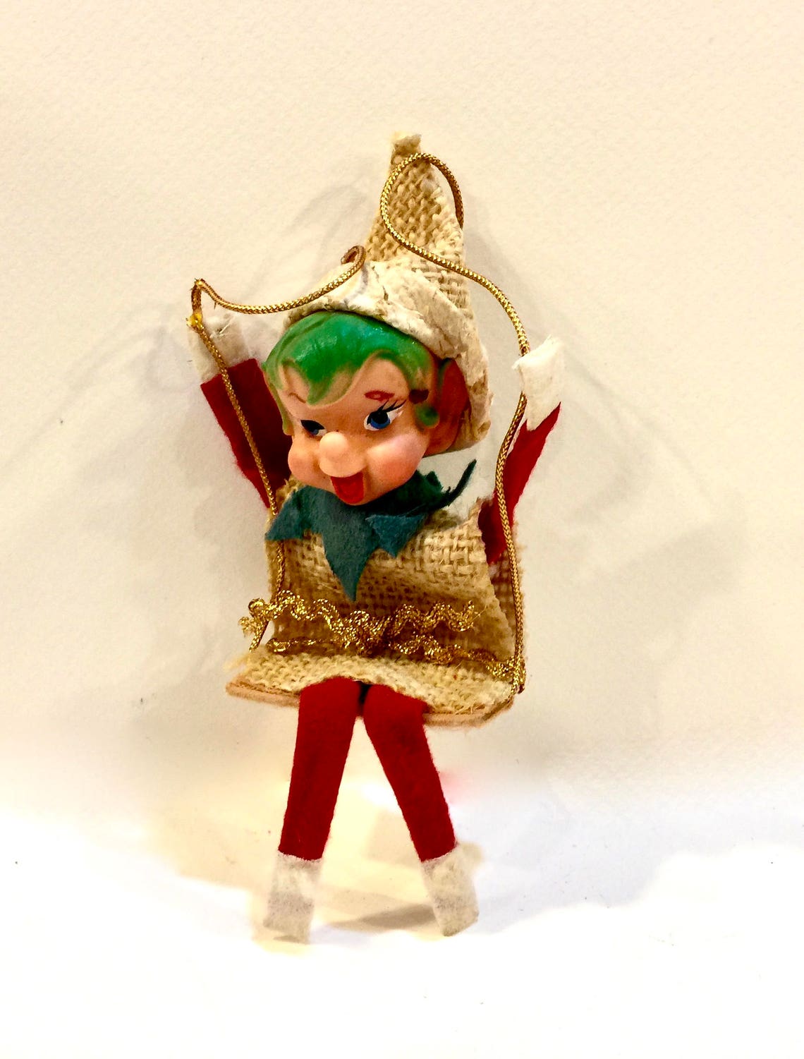 Vintage ELF Pixie Knee Hugger Elf. Shelf Sitter Elf on | Etsy