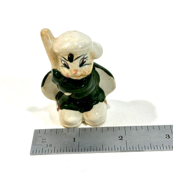 Vintage Bug Figurine: Baseball Player,anthropomorphic Ceramic, 2