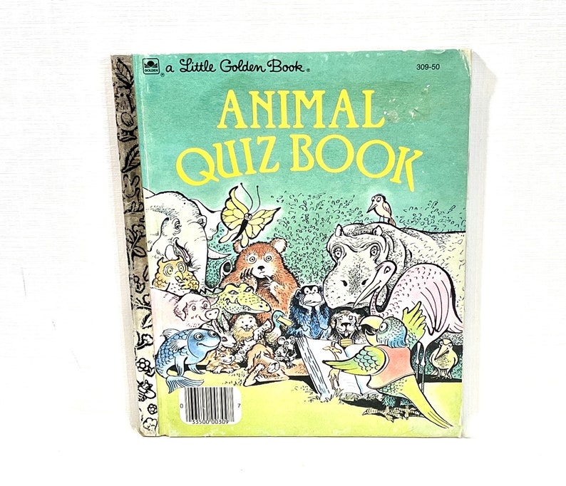 Vintage Storybook A Animal Quiz Book Little Golden Book Etsy