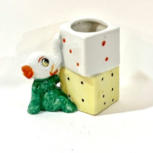 Vintage Elephant Planter, Funky Elephant, Miniature Planter, Anthropomorphic, Big Eye Animal, Mid Century 1950s, Made In Japan