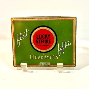 flat 50 cigarette tin Tobacco Vintage Old Gold Treasure All