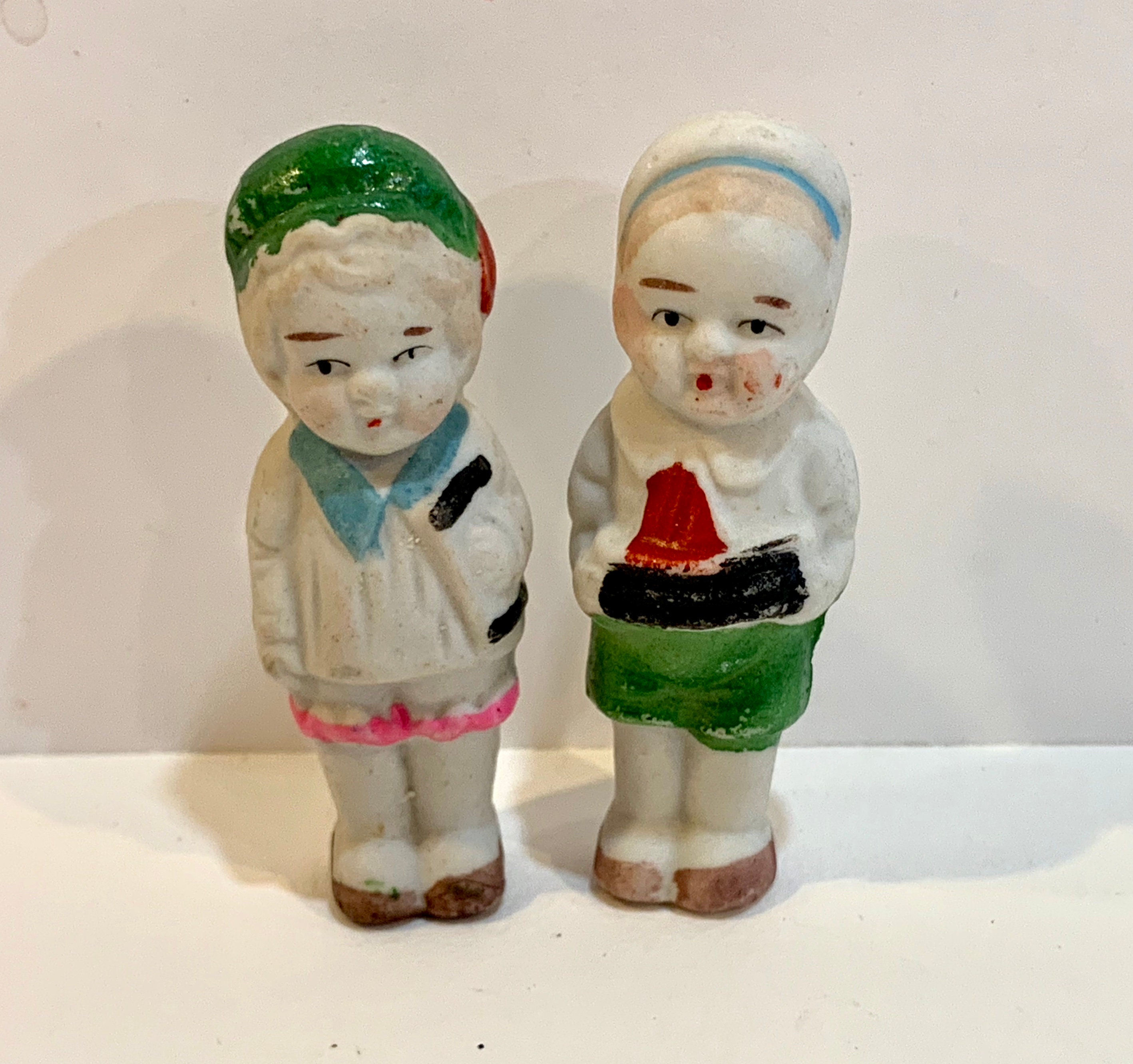 Ceramic Set of 2 Antique A German Bisque Frozen Charlotte Dolls