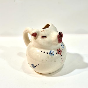 1950s Shawnee Pottery Pig Creamer: Hand-Painted Kitchen Decor
