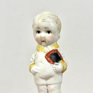 Vintage Bisque Boy Doll: 1940s Porcelain, Made in Japan
