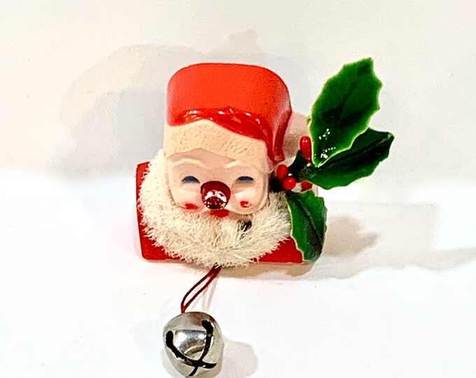 Vintage Christmas Santa Light up Pin WORKS Santa Brooch Etsy