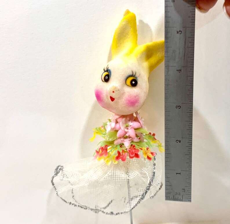 Kitschy Bunny Bunny BALLERINA Girl Bunny Flocked Yellow Etsy