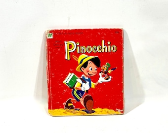 Vintage Walt Disney, Pinokkio, Vertel een verhaalboek, Whitman Publishing, Copyright 1961, Geproduceerd in de VS, Cadeau voor kind, Klassiek verhalenboek