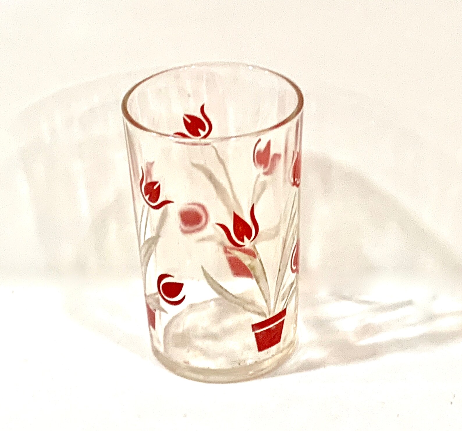 Vintage Swanky Swig Red Tulip Juice Glass Farmhouse Etsy