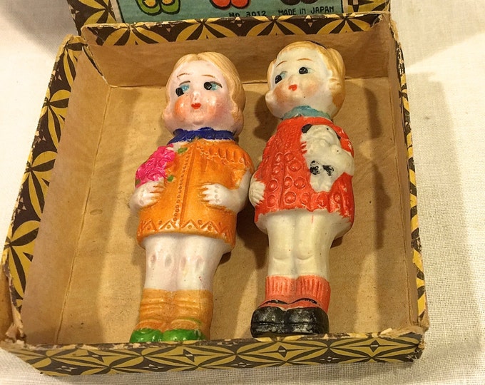 Vintage Bisque Penny Dolls Original Box 2 Dolls Lot Japan Etsy