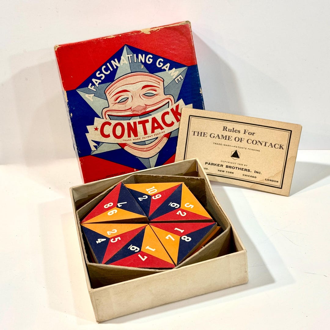 Vintage Contack Game: 1930s Parker Brothers Matching Game With ...