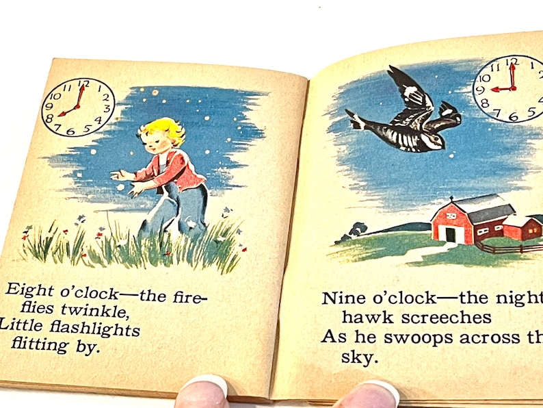 Vintage Tiny Tales book Telling Time Picture Book animal Etsy