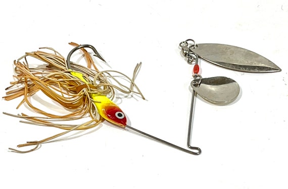 Vintage Lure, Rubber Skirt Jig, Spinner Bait, Spinning Lure, Metal Wobbler, Plastic  Fish, Barbed Hook, Bass Fishing, Gift for Him 