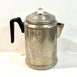 Vintage Percolator, Century 9 Cup, Aluminum Coffee Pot, Stove Top, Camping Gear, Working Condition