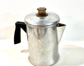 1950s Stovetop Perculator,  FOLEY Aluminum, 7 cup Coffee Pot, Complete set