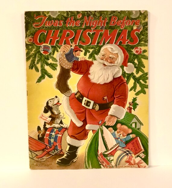 Vintage 1930s Santa Book Twas The Night Before Christmas Etsy