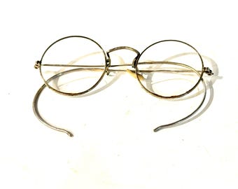 417 Vintag Van Heusen Gold Metal Round Aviator Glasses w/ Tortoiseshell Temples Tortoiseshell Aviator Glasses #1913825 | Zenni Optical main image 3