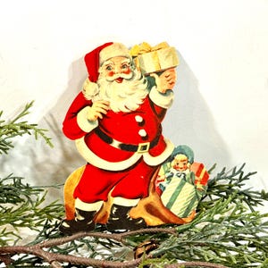Vintage Santa Die Cut: 4&quot; Card Stock Christmas Scrapbooking Supply