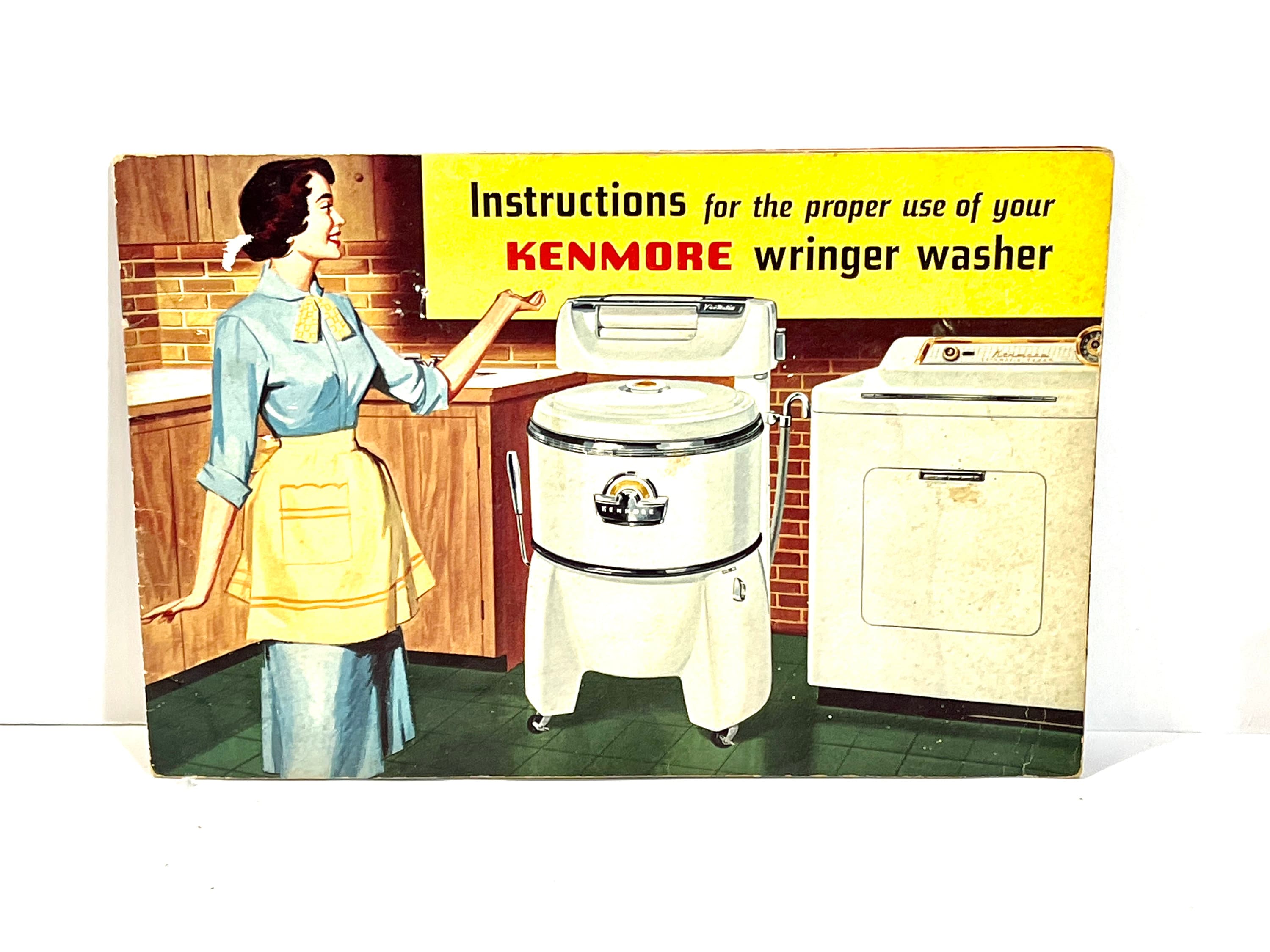 Kenmore Wringer Washer, Instructions for Use, Washer Manuel, Mid Century  1950s, Removing Stains, Homemaker Book, How to Book, Gift Idea 