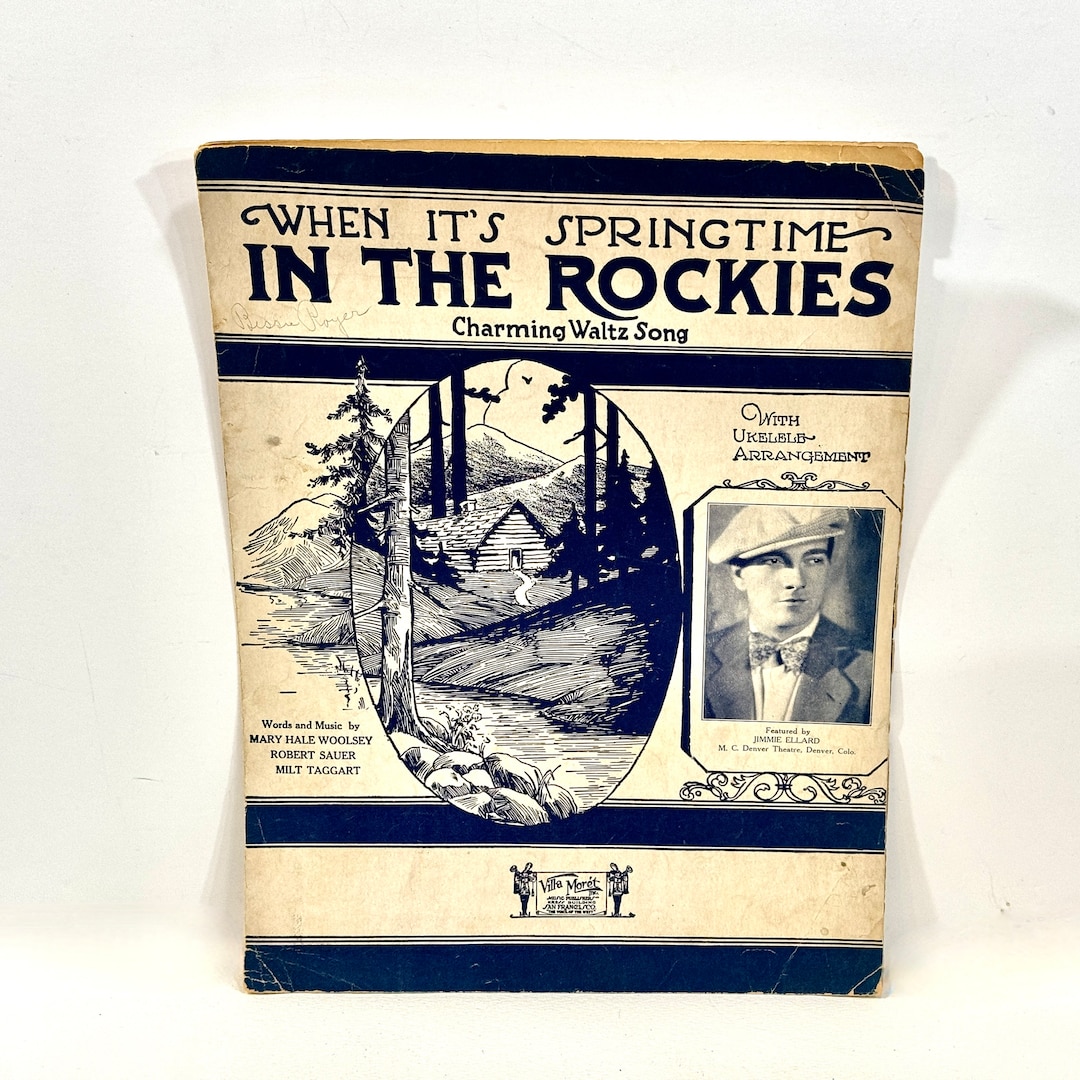 1929 Sheet Music, WHEN It's SPRINGTIME, in the ROCKIES, Waltz Song ...