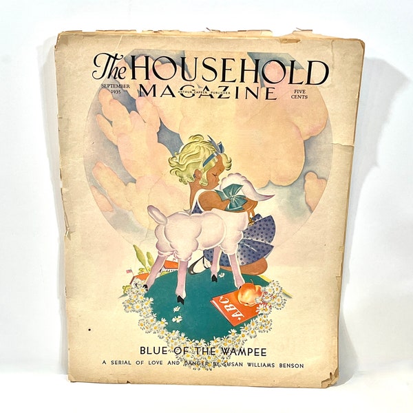 The Household Magazine, Vintage Ephemera, Mary had a Little Lamb, September 1935, Canning Recipes, Pickles and Jellies, Health Beauty