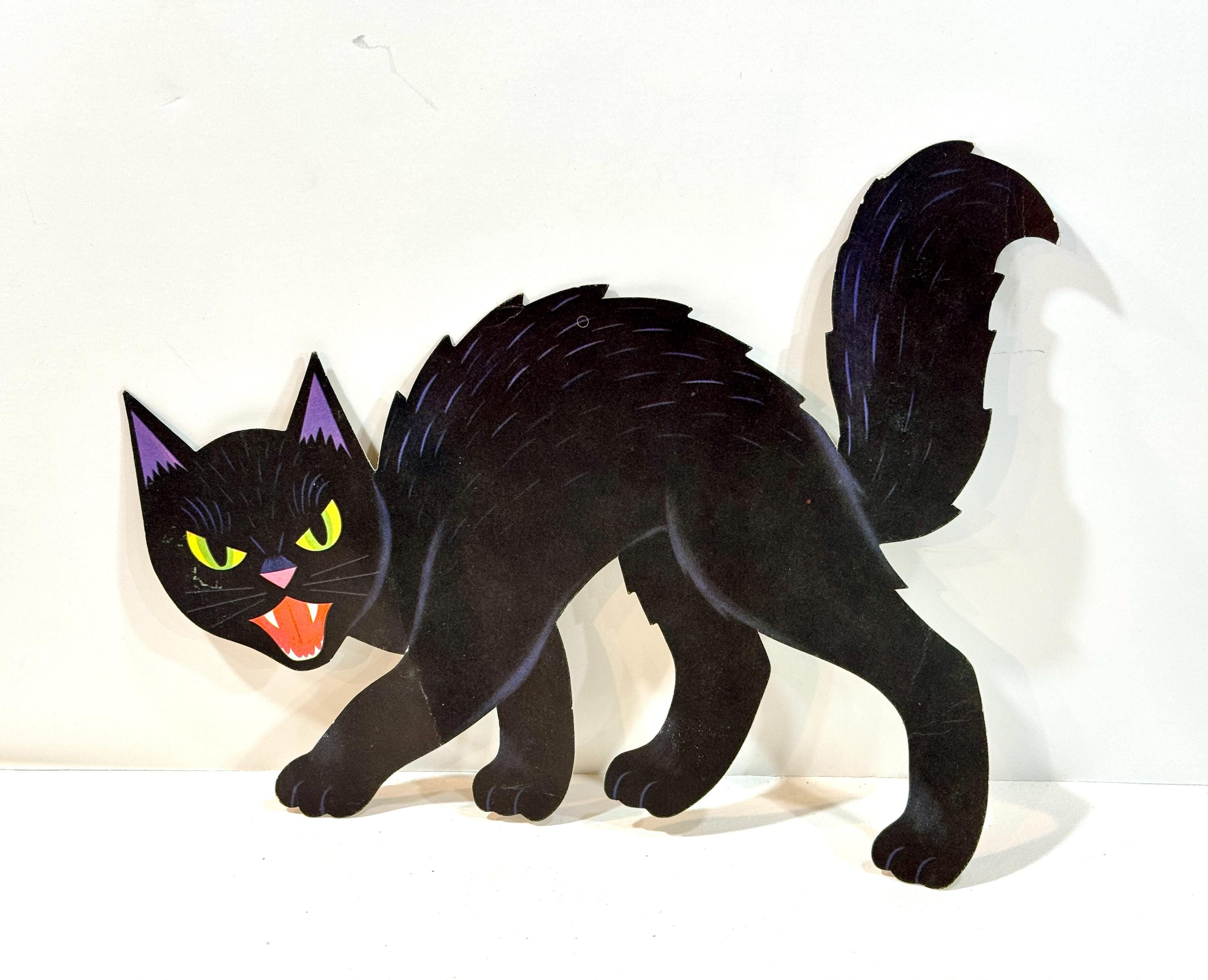 Vintage Halloween Black Cat Die Cut: 1980s Scary Decor - Etsy