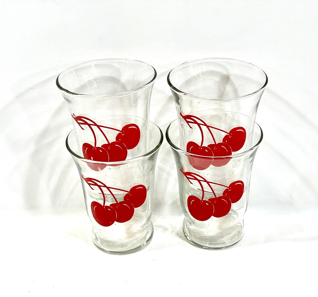 Vintage 1950s Libby Cherry Juice Glasses MCM Swanky Swigs Etsy