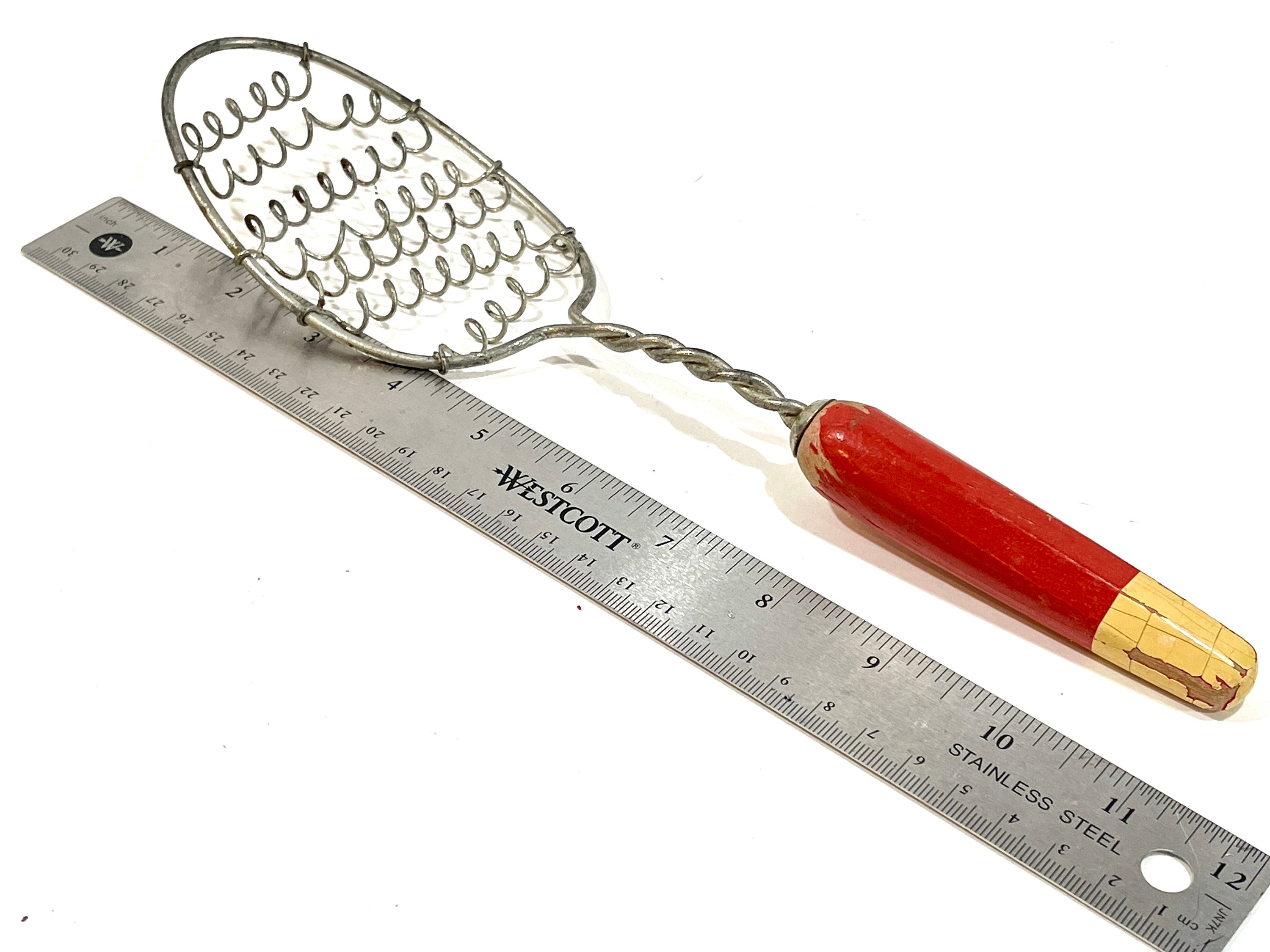 Balloon Whisk - Retro Red Wood Handle 12