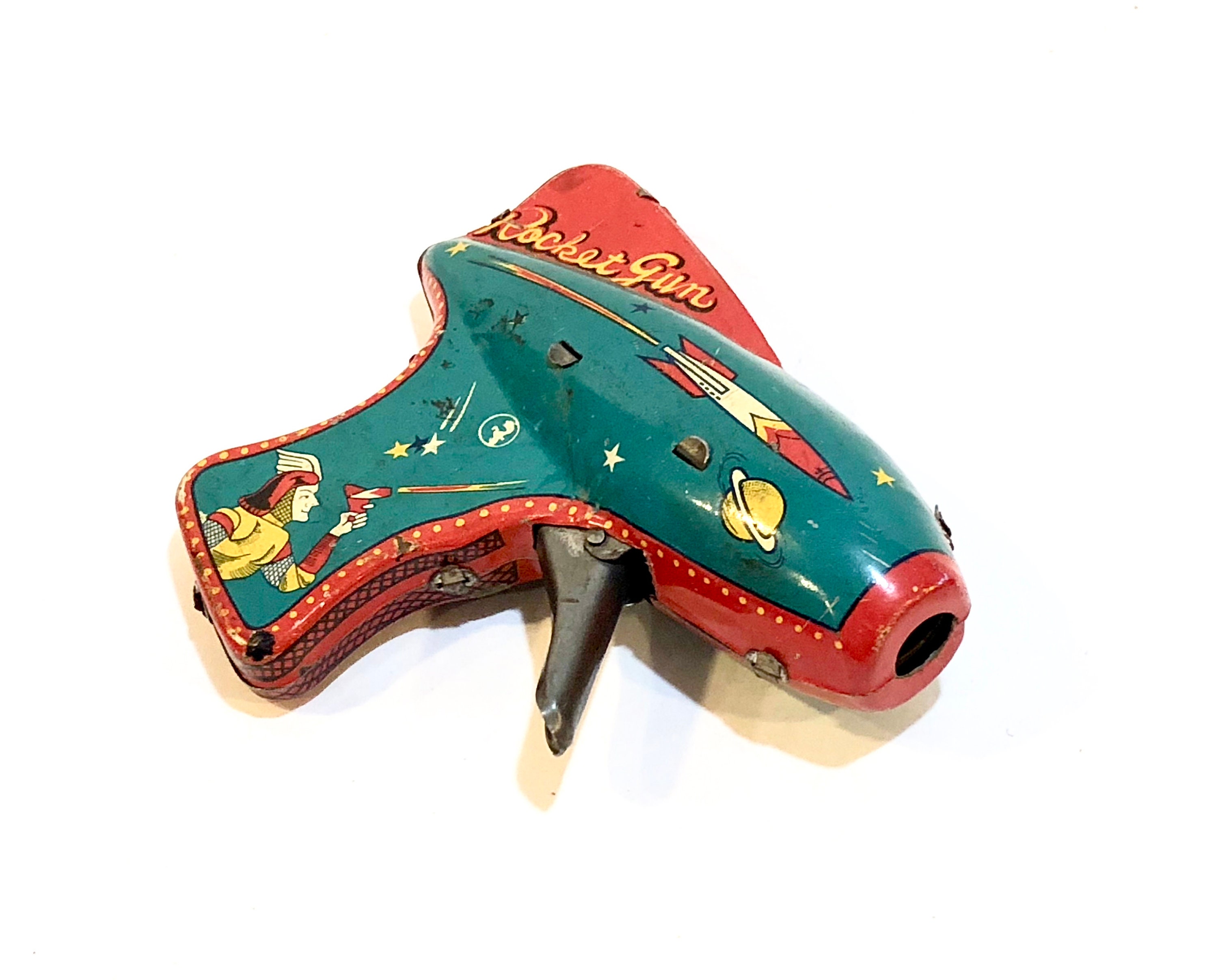 Vintage Space Gun, Tin Toy, Spaceman Ray Gun, 1960s Nomura TN  display picture 1