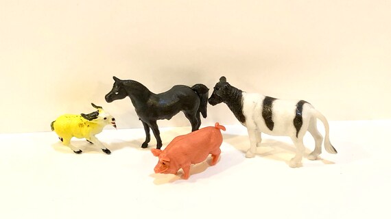 vintage plastic farm animals