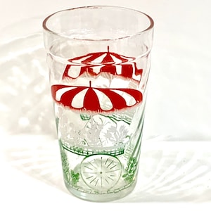 Vintage Jelly Glass, Trinkglas, Blumenwagen, 16 Unzen Becher, Flohbiss in Rim, Mid Century Küche, Bauernhaus Dekor, Nachlassschatz