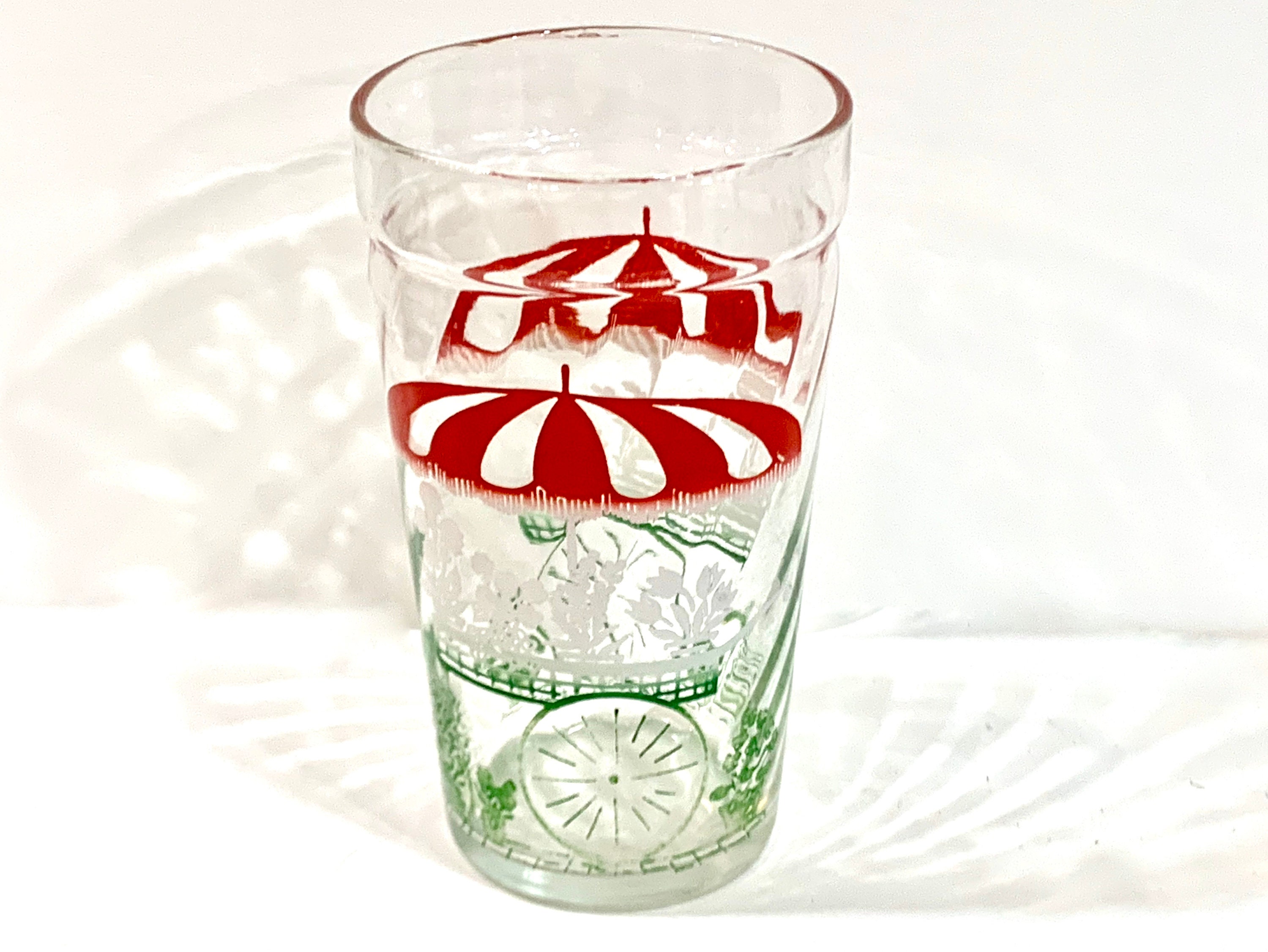 Vintage Jelly Jar Drinking Glass Flower Cart 16 Oz Tumbler Etsy