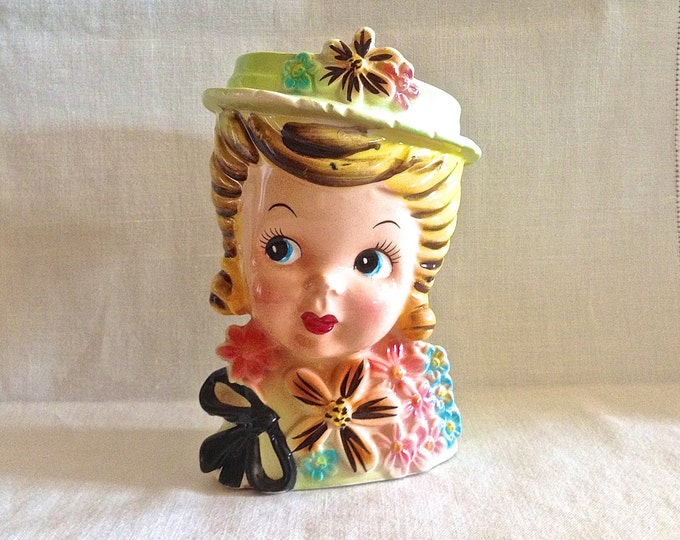 Vintage Girl Head Vase Nippon Yoko Boeki Cloverleaf Japan Etsy