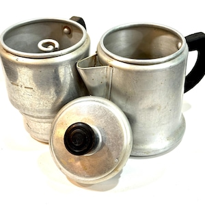 Percolateur vintage, Sears Best, demoiselle d'honneur. Aluminium lourd, Café filtre, Fabriqué aux États-Unis, Marmite sur la cuisinière, Milieu des années 1950, Percolateur 4 tasses