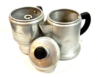 Vintage Percolator, Sears Best, Maid of Honor. Heavy Aluminum, Drip Coffee, Made in USA, Stovetop Pot, Mid Century 1950s, 4 Cup Percolator